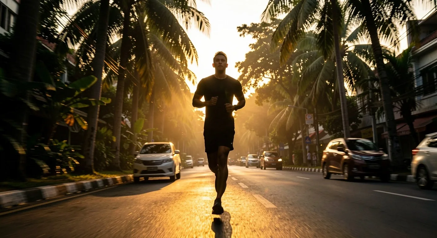 Man jogging at dawn